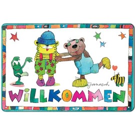 14 x 20 cm Tin Sign, Wall Sign, Door Sign for Children's Room - Funny Saying Children's Book Motif Suitable for Janosch Fans and Lovers
