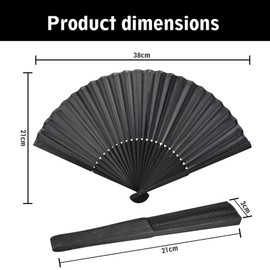 Ceeyoll 4 Pack Hand Fans Black Folding Fans Folding Hand Fans Folding Fans Wedding Performance Fan Suitable for Summer Party Dancing Wedding Home Decoration