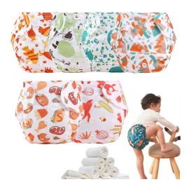 Pñales De Tela Ecologicos Para Bebé 6 Pañales + 6 Insertos