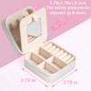 lakefvgk Cherry Blossom Travel Jewelry Organizer, Necklace Box with Mirror,