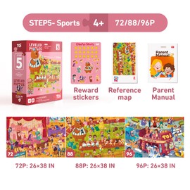 TOI Leveled Puzzles for Kids Aged 4 and Up, Toddler Puzzle Preschool Learning Jigsaw Puzzles, Large Pieces Educational Game for Boys Girls, Cognitive Story Step 5