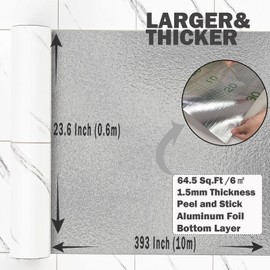 Oxdigi Vinyl Floor Tiles Peel and Stick 23"x 393"/64 Sq.Ft, Thicken Self Adhesive Vinyl Flooring Roll Marble Pattern Waterproof DIY Floor Coverings for Bathroom Living Room Kitchen, White Marble