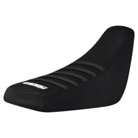 Kawasaki KFX 50 90 Seat Cover 2007 - 2022 ALL BLACK / BLACK RIBS  LOGO #317