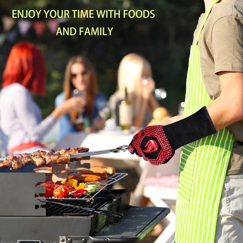 Versatile 1472°F Heat Resistant Gloves - Essential for BBQ, Cooking