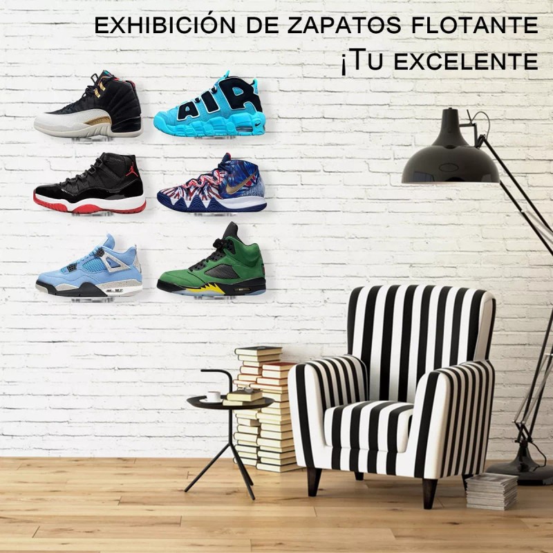 Estantes De Zapatos Flotantes De Acrílico, Estante De Pared
