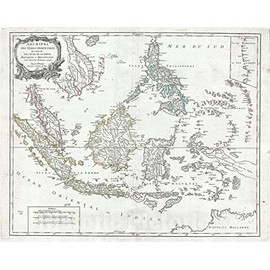 Historic Map : The East Indies Malay, Indonesia, Philippines, Borneo, Vaugondy, 1750, Vintage Wall Décor : 30in x 24in