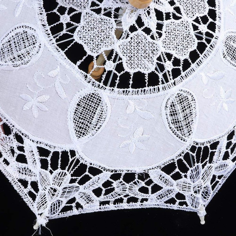 Rosvola Lace Parasol Umbrella, Mini Lace Umbrella Wedding Bridal Parasol