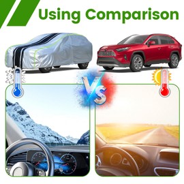 Blshwez 7-Layer All Weather Waterproof Car Cover for Toyota RAV4 2006-2025, Custom Fit Snow Rain UV Protection with Zipper Door & Storage Bag