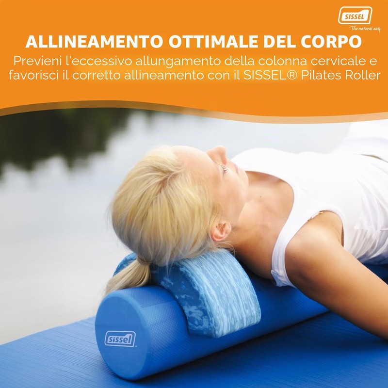 Sissel 310101 Pilates Roller, Unisex – Adulto, Blu Marmorizzato, 25.5