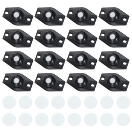 uxcell 16 Pcs Self Adhesive Caster Wheels, 360 Degree Rotation Mini Caster Swivel Rollers Universal Sticky Swivel Wheels for Furniture Storage Bins Trash Can (Black, 1 Nylon Rolling Ball)
