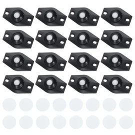 uxcell 16 Pcs Self Adhesive Caster Wheels, 360 Degree Rotation Mini Caster Swivel Rollers Universal Sticky Swivel Wheels for Furniture Storage Bins Trash Can (Black, 1 Nylon Rolling Ball)