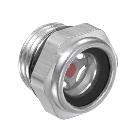 CoCud Air Compressor Oil Sight Glass, | M18x1.5mm Male Thread | Aluminum Hex Head Oil Liquid Level Indicator Glass Window - (Applications: for Gearbox Fittings), 1-Piece