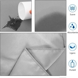 Toalla Microfibra Secado Rápido 2 Pack, Toalla de Viaje Ligera y Portatil, Toalla Deportiva para Playa, Natación, Yoga, Gimnasio, Camping, Senderismo, ect (Gris, 2PACK) Toalla Deportiva para Playa, Natación, GYM, Yoga, Gimnasio, Camping, Senderismo, ect