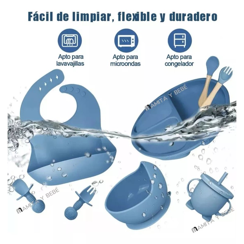 Mamita y bebé Platos Para Bebés De Silicona Con Tazón