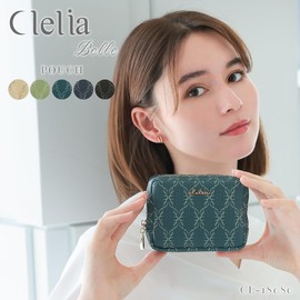 Cleria CL-18080 Belle Series Makeup Pouch, Small, Portable, Multi-Storage for Cosmetics and Everyday Items, mysterious blue