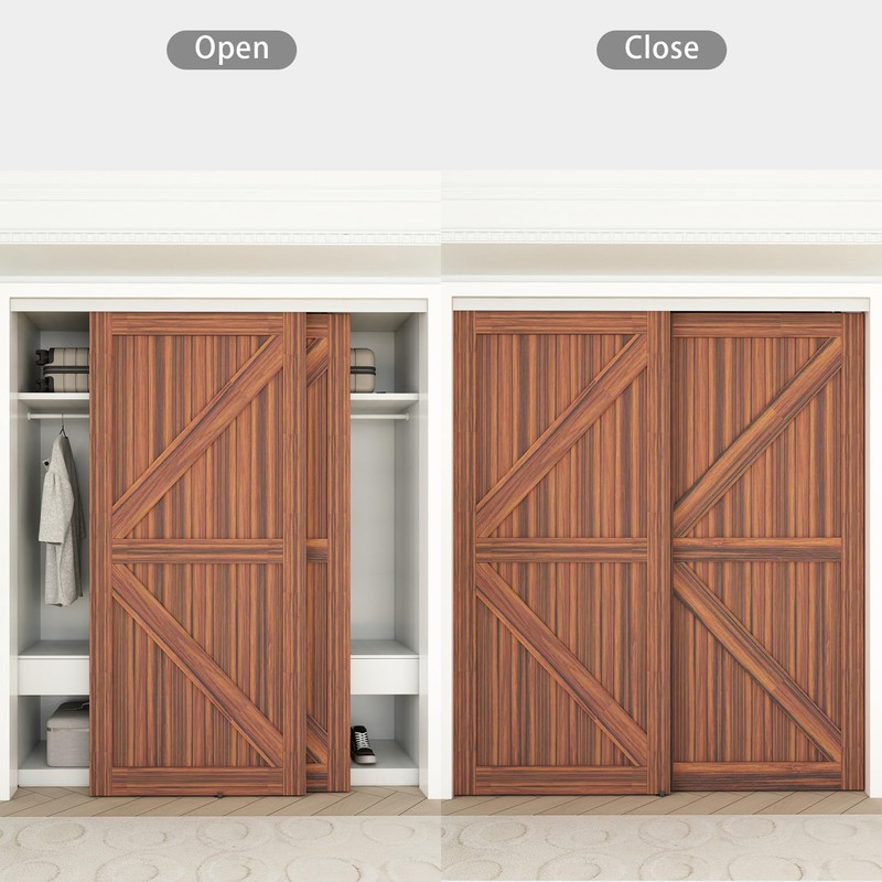 WEWORTH Heavy Duty Double Bypass Sliding Closet Door Track Kit
