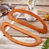 WADORN 2pcs Wooden Bag Handles for Bag Making, Wooden D