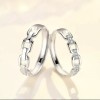 Dtup Duo Anillos Compromiso Plata 925 Oro Blanco Estilo Europeo
