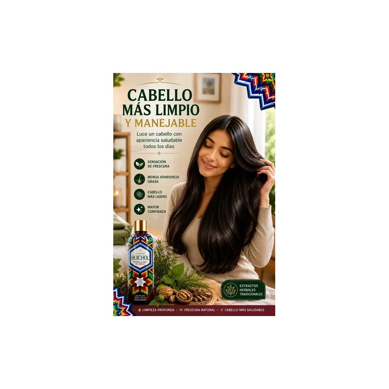 Shampoo Huichol ANTICAIDA en botella de 400mL de 400g por