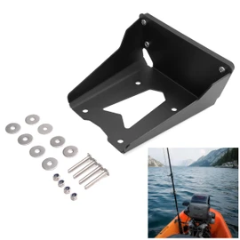KUAFU Universal Motor Bracket Compatible with Kayaks Boat Transom Trolling Motor Mount Steel Powder Coated Black