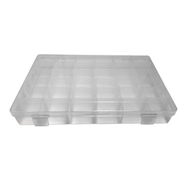 On1shelf Transparent Thick Hard Plastic Adjustable Compartment Slot Plastic Craft Storage Box Organizer For Toy Desktop Jewelry Accessory Drawer Or Kitchen (27.5x17.7x 4.5cm)