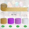 10 Rolls Purple-Gold Party Decorations, Christmas Crepe-Paper Streamers