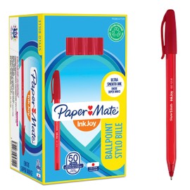 Paper Mate InkJoy 100ST Ballpoint Pens, Medium Point (1.0 mm), Red, 50 Count