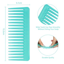 Patelai Wide Tooth Comb Large Hair Detangling Comb for Curly, Wet Dry Hair, No Handle Detangler Accessories(White, Cyan)