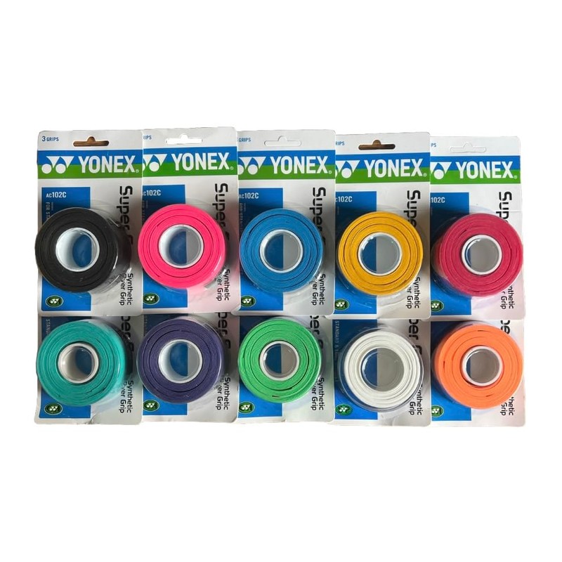 YONEX Super Grap Badminton Overgrip, Pack of 3, Multi-Colour, AC102C