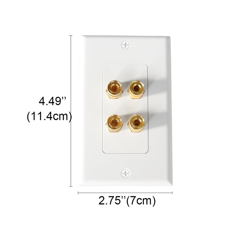Bealuffe Speaker Wall Plate Speaker Wire Wall Plate, Audio Jack
