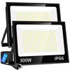 ISUERFY 300W LED Flood Light Outdoor with Plug, 36000LM Ultra