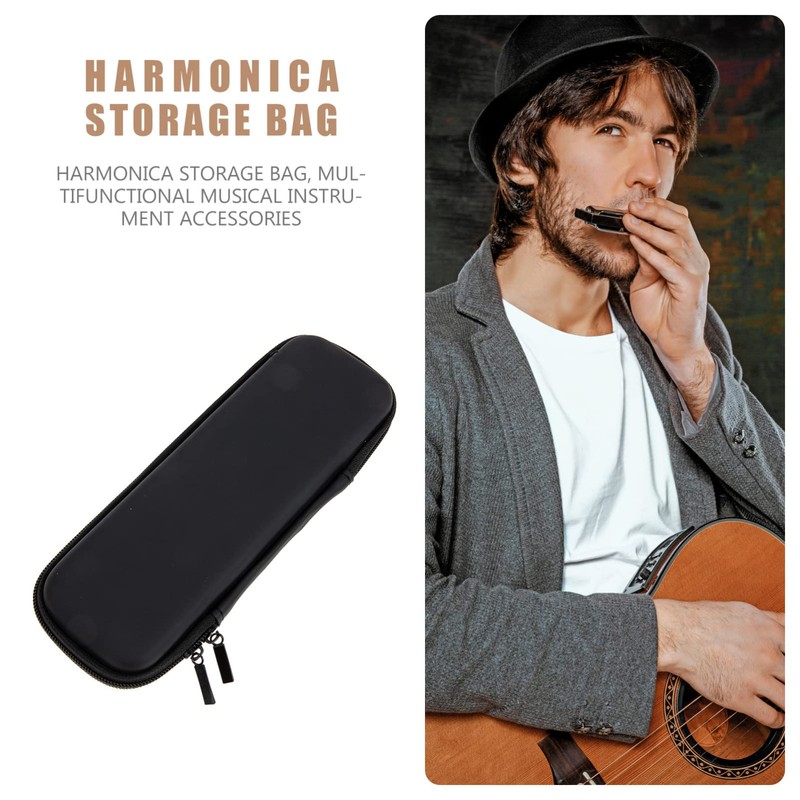 Single Harmonica Case Storage Bag: Harmonica Carrying Case Hard Shell