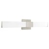 LUXRITE LED Bathroom Vanity Light Fixtures Square 24 Inch Brushed