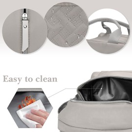 Linkidea Lunch Bag for Women, Large Leak Proof Lunch Tote Cooler, Lunch Tote Bag with Bottle Holder and Side Pockets, Compatible with NatraProw, Lovina, Caperci (Grey)