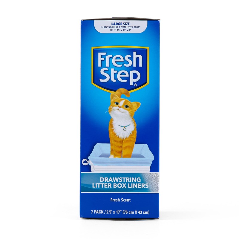 Fresh Step Drawstring Cat Litter Box Liners, Fresh Scent -