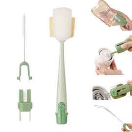 Water Bottle Cleaner Brush,5-in-1 Bottle Brushes for Cleaning,Bottle Scrubber Brush Cleaner(Green)