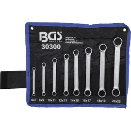BGS 30300 | Double Ring Spanner Set | extra flat | 6 - 22 mm | 8 pcs.