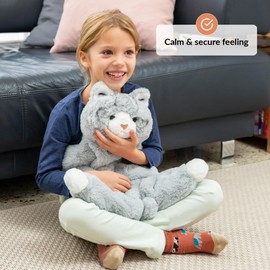 ODOXIA Weighted Lap Cat for Kids | Calming & Comforting | Weighted Lap Animal | Cat | Sensory Weighted Animals | Weighted Lap Blanket for Sensory Disorder | Carrying Bag Included | 5 Lbs
