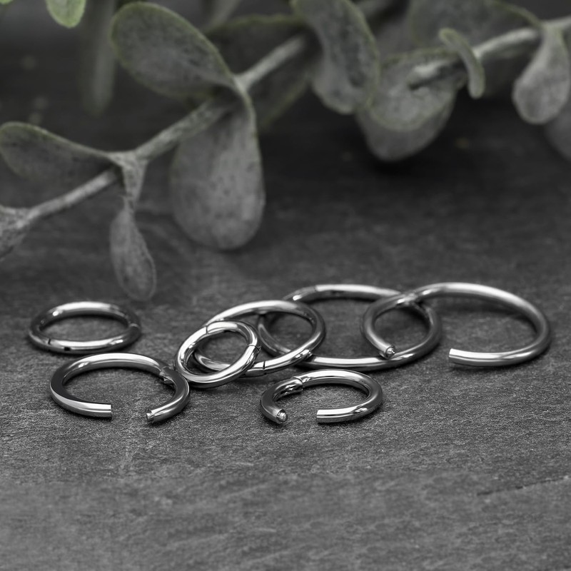 Treuheld® Segment Piercing Clicker Titanium 68 Variants, silver