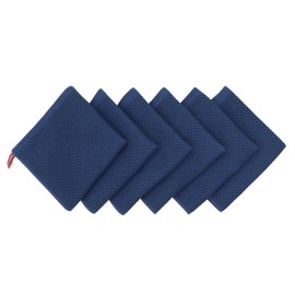 Mia'sDream Natural Cotton Dish Towels, Tidy Dish Cloths Rags, Waffle Weave Kitchen Towels, Soft and Absorbent Hand Towel Washcloths, 12inchx12inch 6 Pack (12inch x 12inch, Navy Blue)