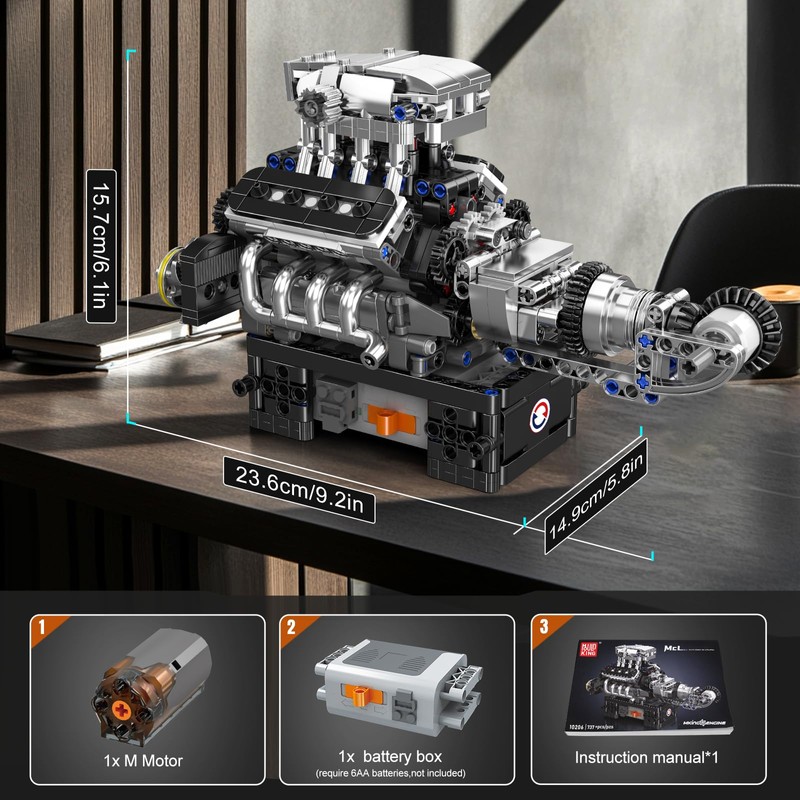Mould King Supercar V8 Engine Building Blocks Sets, Build a