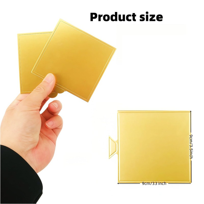 50pcs 3.54x3.3inch Mousse Cupcake Square Base Paper Cupcake