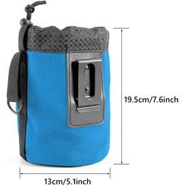 Clip-On Tool Belt Bag for Tools, Screws, and Nails - Great for an Electrician, HVAC Tech, Plumber, Carpenter, Contractor, Handy Man, and Any Tradesperson Who Wears a Small Utility Pouch (Blue)