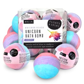 Hallu Unicorn Large Bath Bomb, Mango Peach and Vanilla Scent, 140 g, Pack of 8