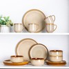LeRatio Ceramic Dinnerware Sets for 6,Poreclain Plates and Bowls Sets,Handmade