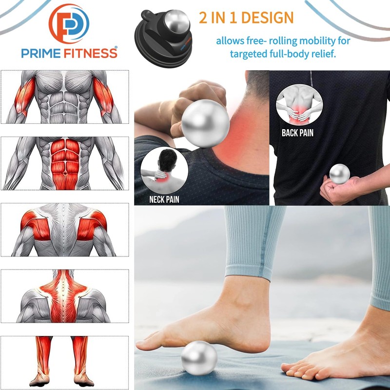 PRIME Fitness Wall Mounted Massage Ball | Cold Therapy |