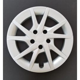 New Wheel Covers Replacements Fits 2012-2017 Toyota Prius V, 16 Inch; 10 Spoke; Silver Color; Plastic; Set of 4; Push On