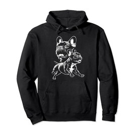 Cute French Bulldog in Cool Drawing Style Pullover Hoodie