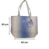 Elevanty Large Fabric Beach Bag with Zip and Blue Purse
