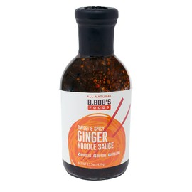 B.Bob's Sweet & Spicy Ginger Noodle Sauce (1Pack) - Asian inspired sauce perfect for Dumplings, Noodles or a Marinade